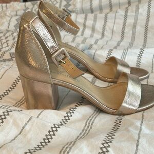 Chinese Laundry rose gold block heels